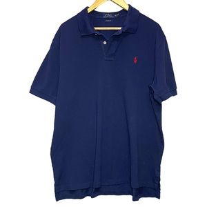 Polo Ralph Lauren Classic Fit Shirt Mens XXL Navy Blue 100% Cotton S/S